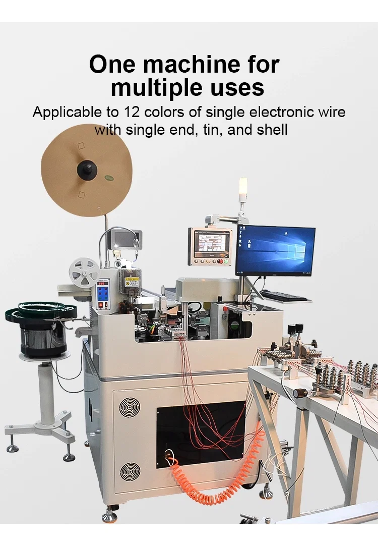 çoklu teller plastik tapalar kabuk, tel sıyırma pozisyonu terminali sıkma kalaylama makinesi, Plastik kabuk yerleştirme makinesini görüntüle 